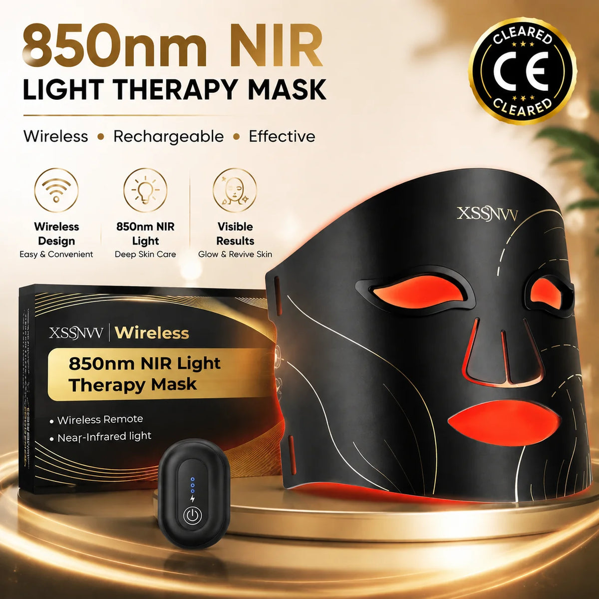 Masque LED infrarouge 850 nm sans fil
